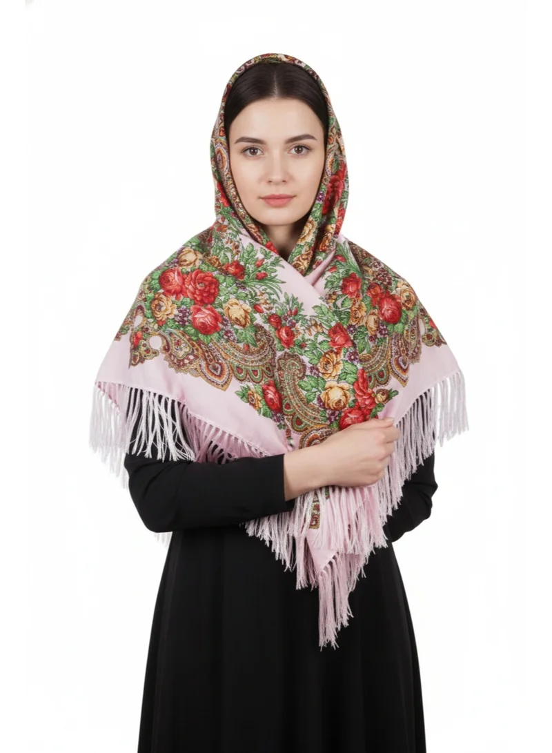 بيداني شال وردي تقليدي بتصميم شعبي